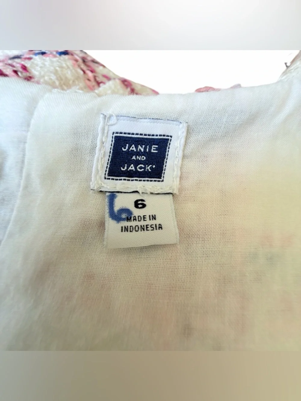 Janie And Jack Girls Tweed Boucle‎ Plaid Dress  Size 6